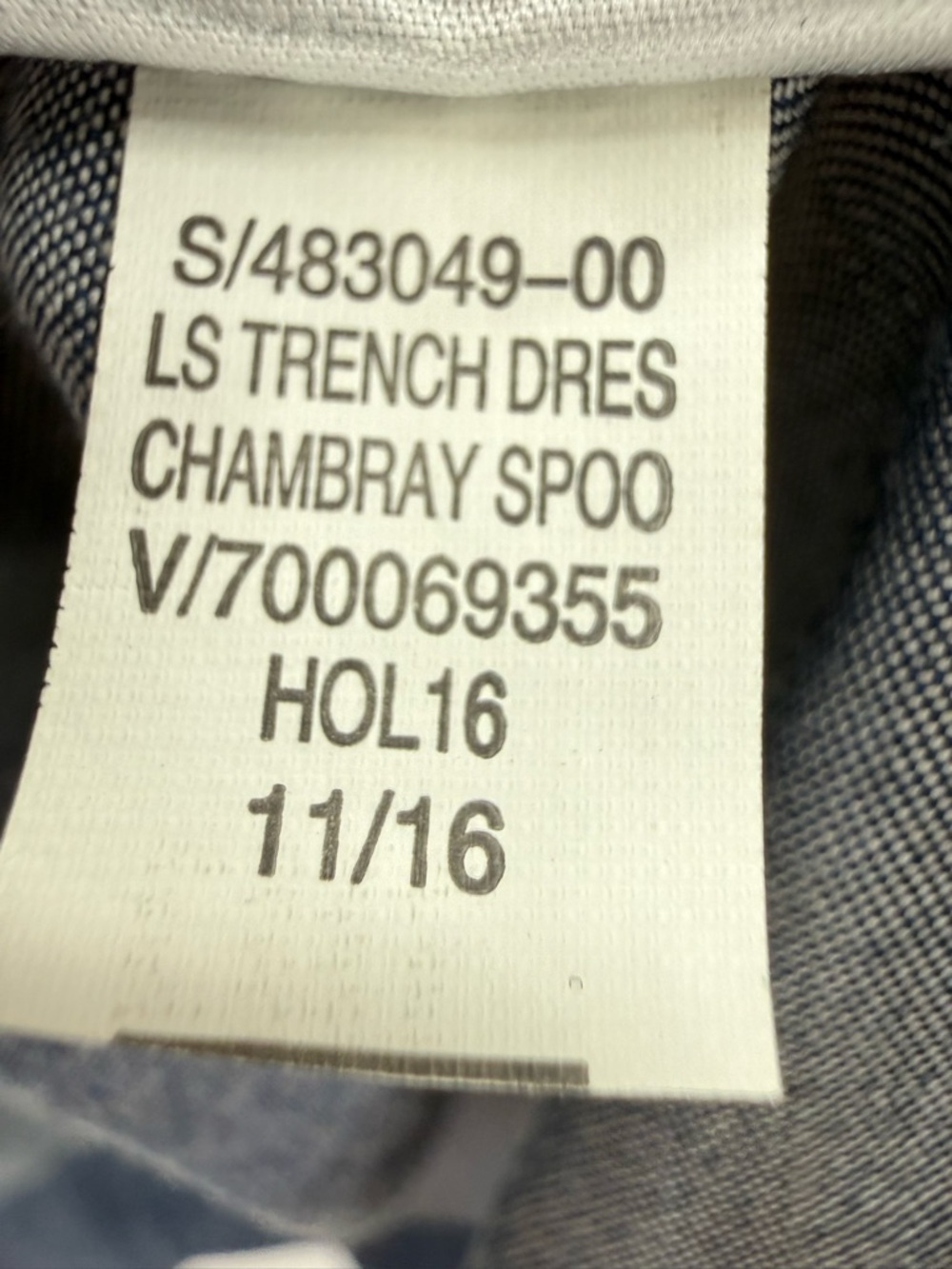 Banana Republic Chambray Denim Trench Coat Dress Belted Blue Lightweight Jacket - Picture 14 of 15
